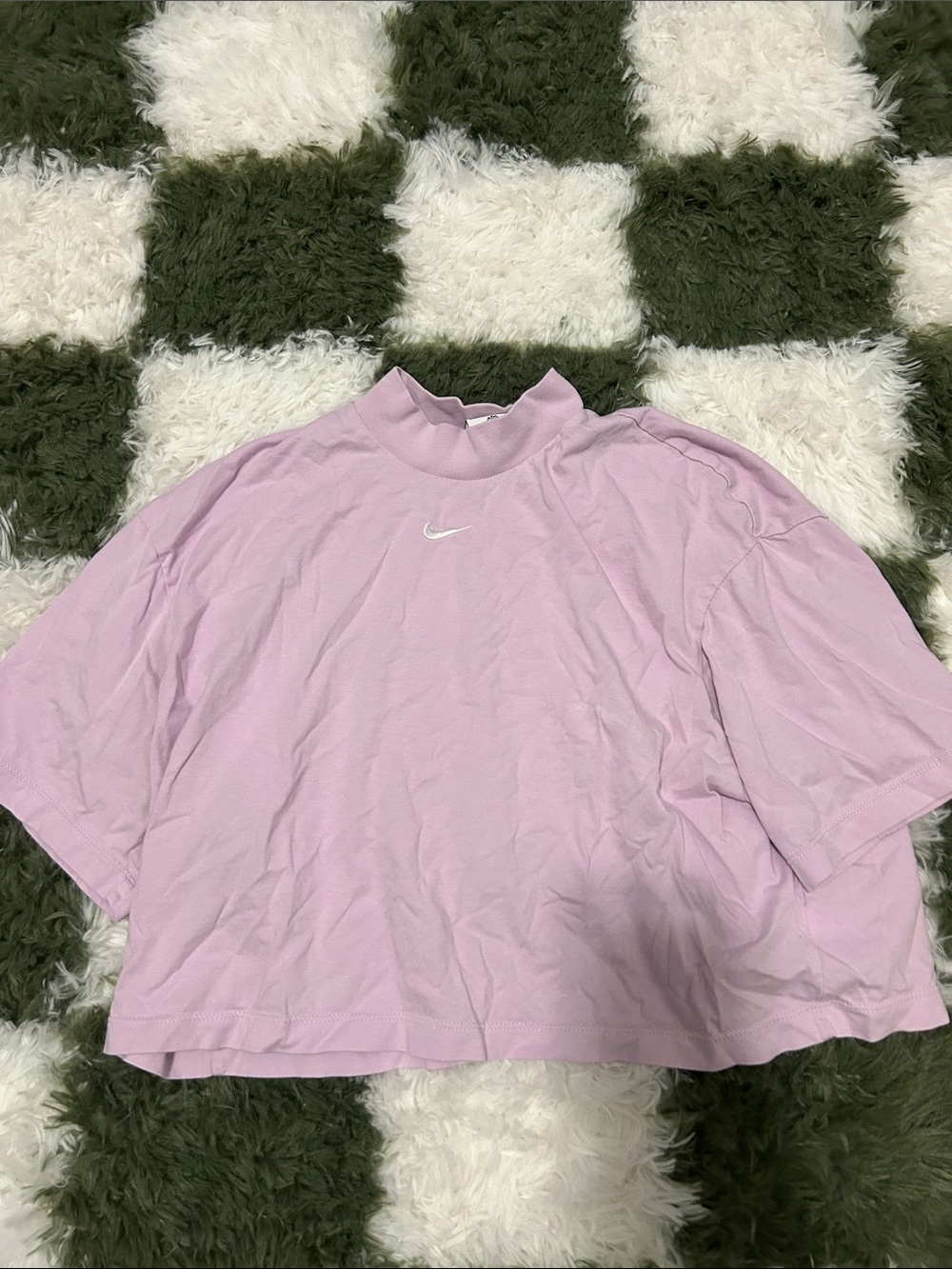 Nike Lavender Mock-Neck Crop Top with Swoosh